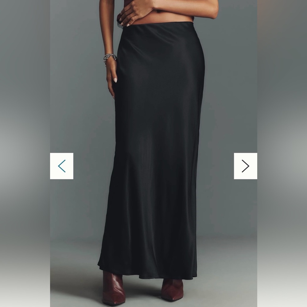 Anthropologie Tilda Maxi Slip Skirt in Black Size Large